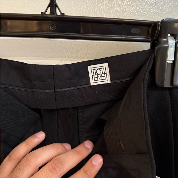 Toteme Black Double-Pleated Trousers